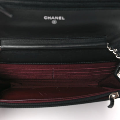 Chanel Lambskin Quilted Wallet On Chain WOC Black 6 of 13