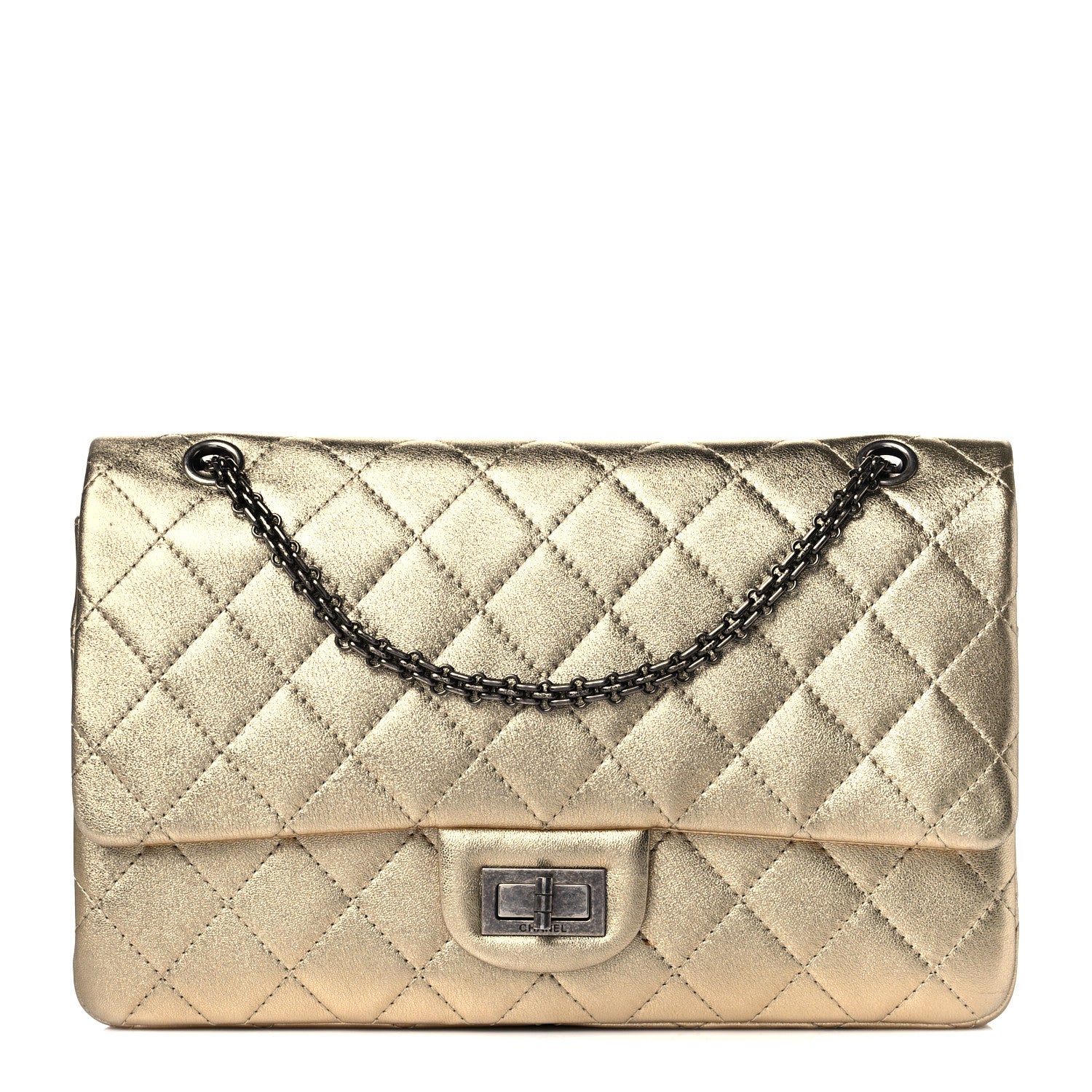 Chanel Metallic Aged Calfskin Quilted 2.55 Reissue 227 Flap Gold 1 of 10
