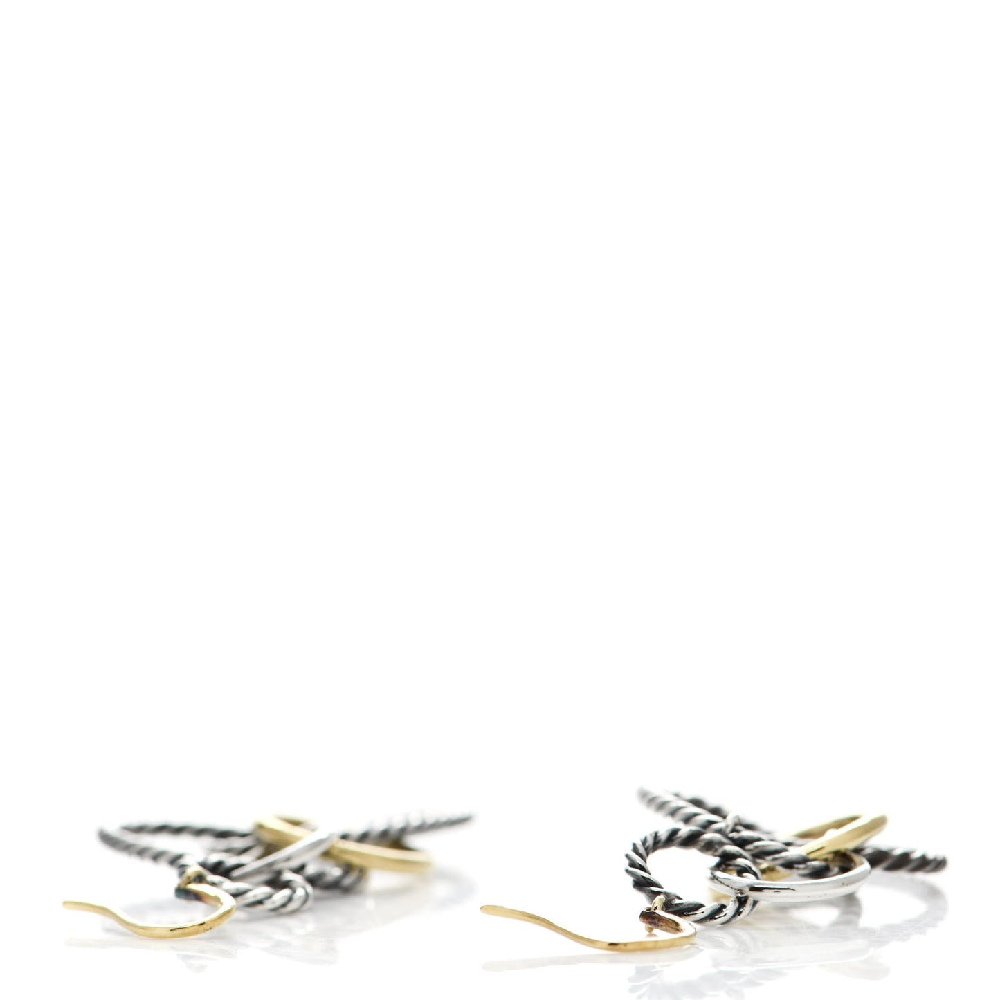 Sterling Silver 18K Yellow Gold Mobile Oval Drop Earrings