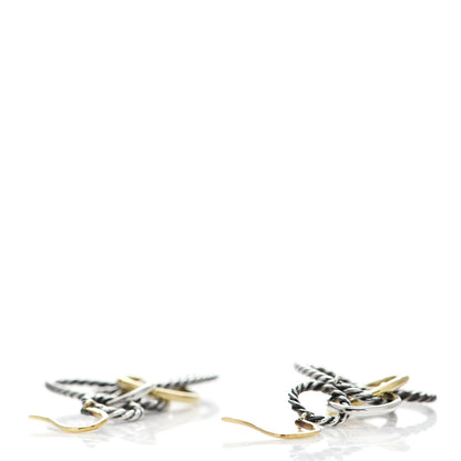 David Yurman Sterling Silver 18K Yellow Gold Mobile Oval Drop Earrings 3 of 4