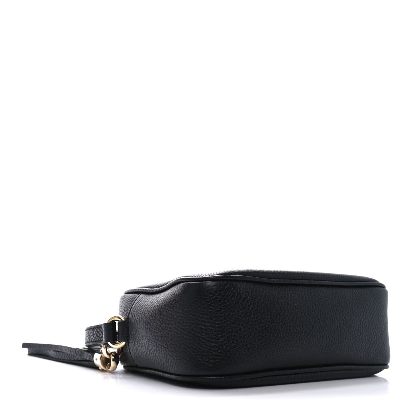 Pebbled Calfskin Small Soho Disco Bag Black