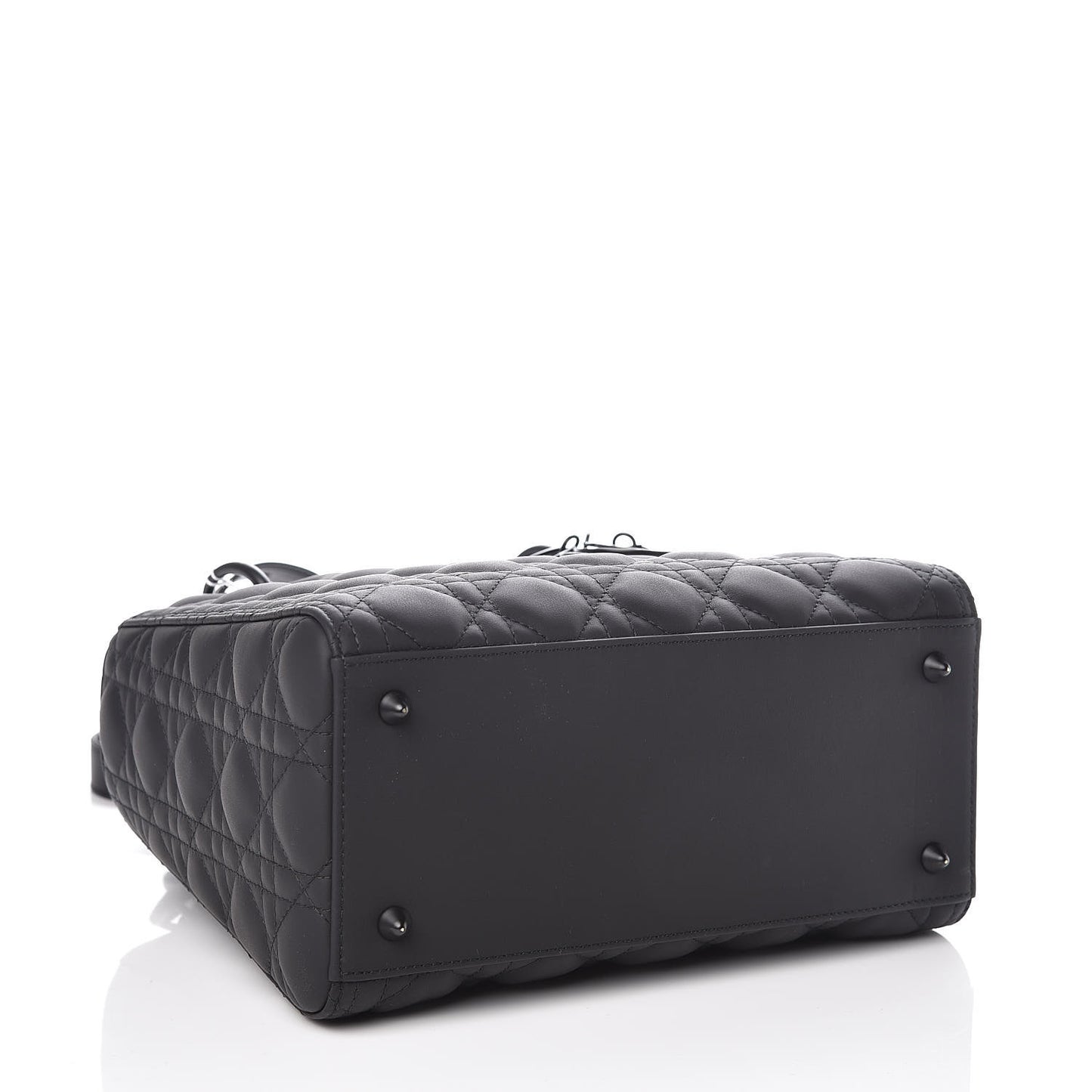 Ultra Matte Calfskin Cannage Medium Lady Dior Black