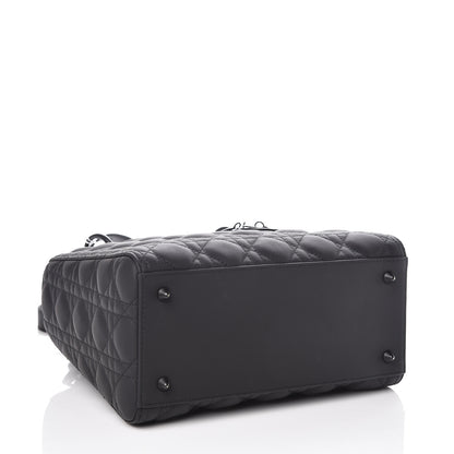 Christian Dior Ultra Matte Calfskin Cannage Medium Lady Dior Black 4 of 9