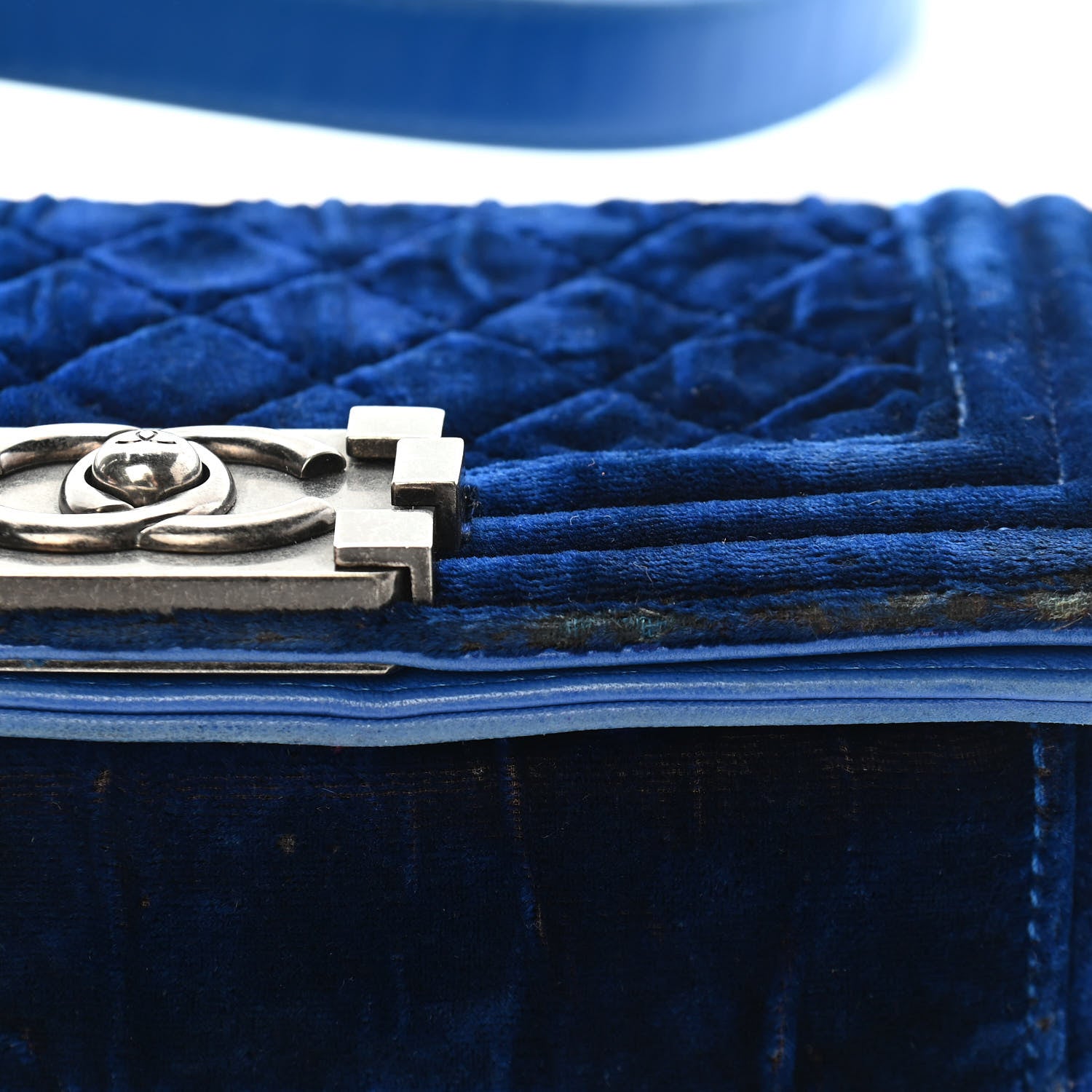 Chanel Velvet Quilted Small Boy Flap Blue 13 of 19
