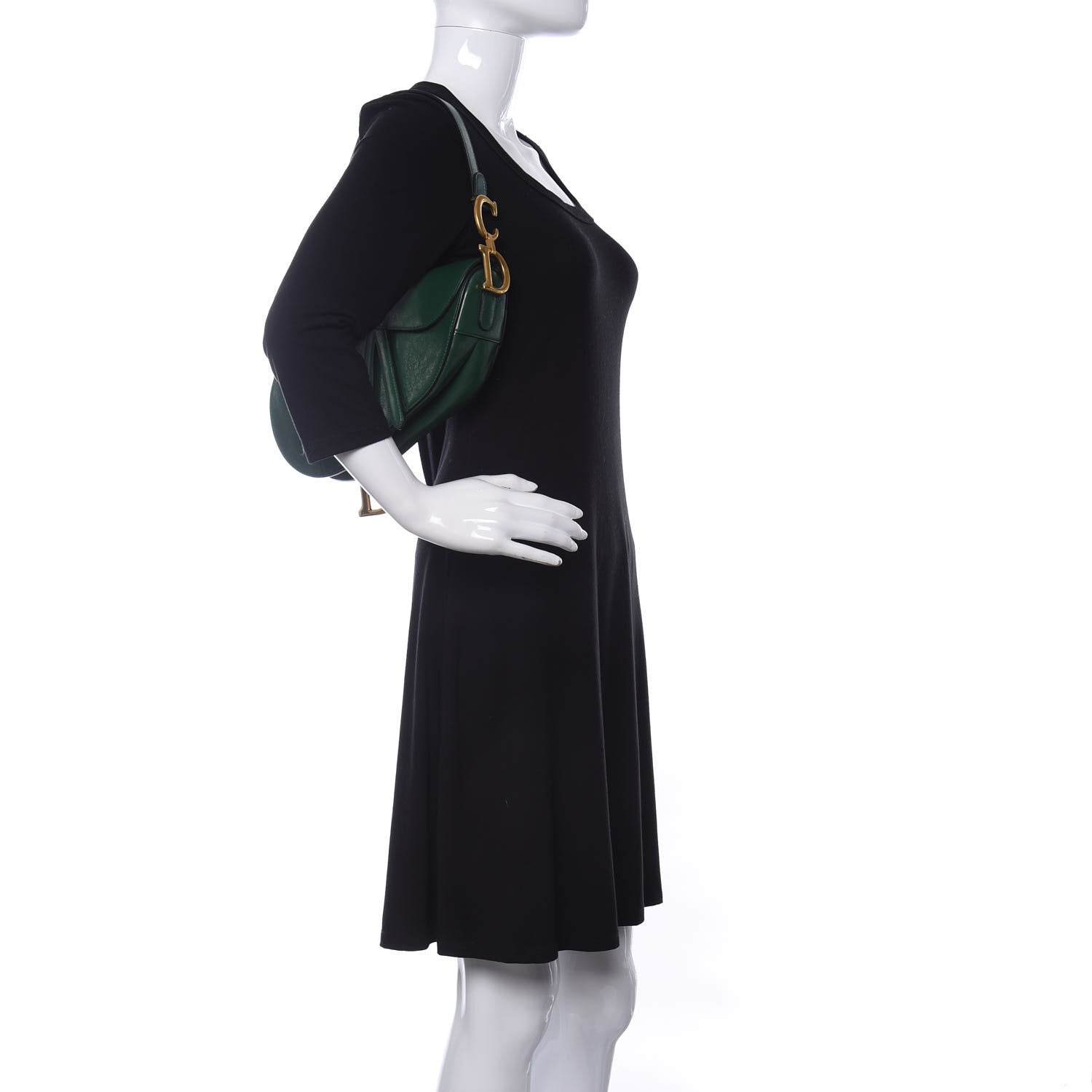 Christian Dior Calfskin Saddle Bag Green 2 of 12