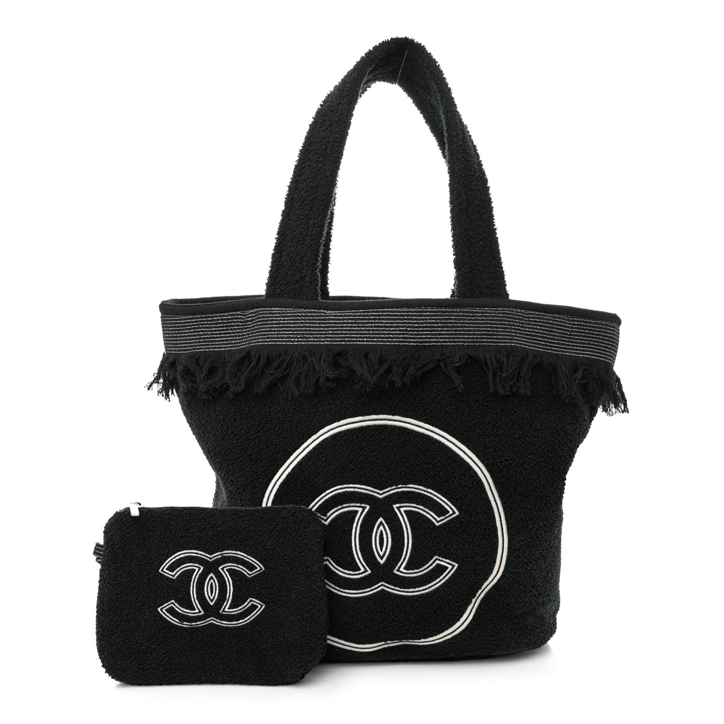 Terry Cotton CC Beach Tote Towel Set Black