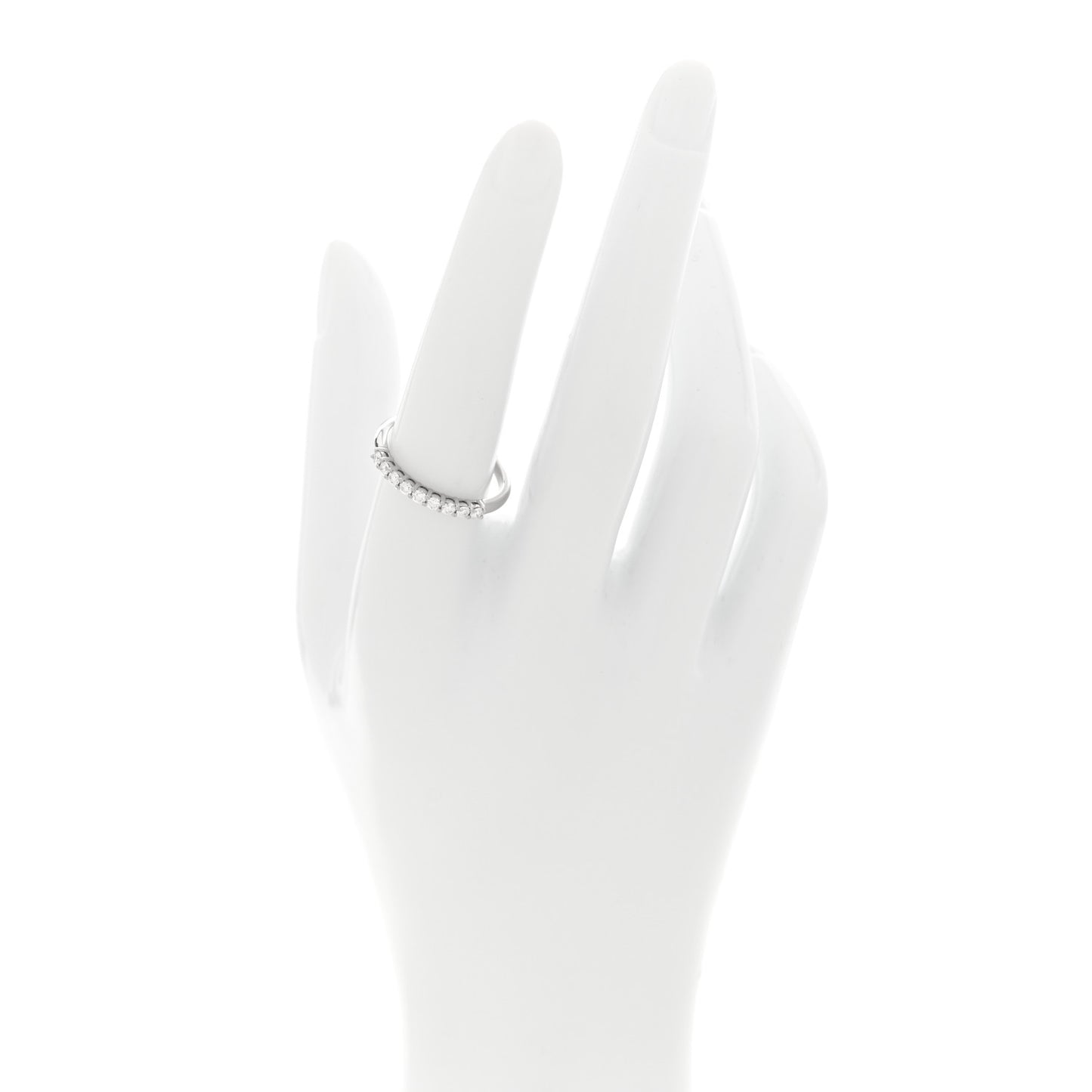 Platinum Diamond .27ctw 2.2mm Half Circle Forever Band Ring 56 7.5