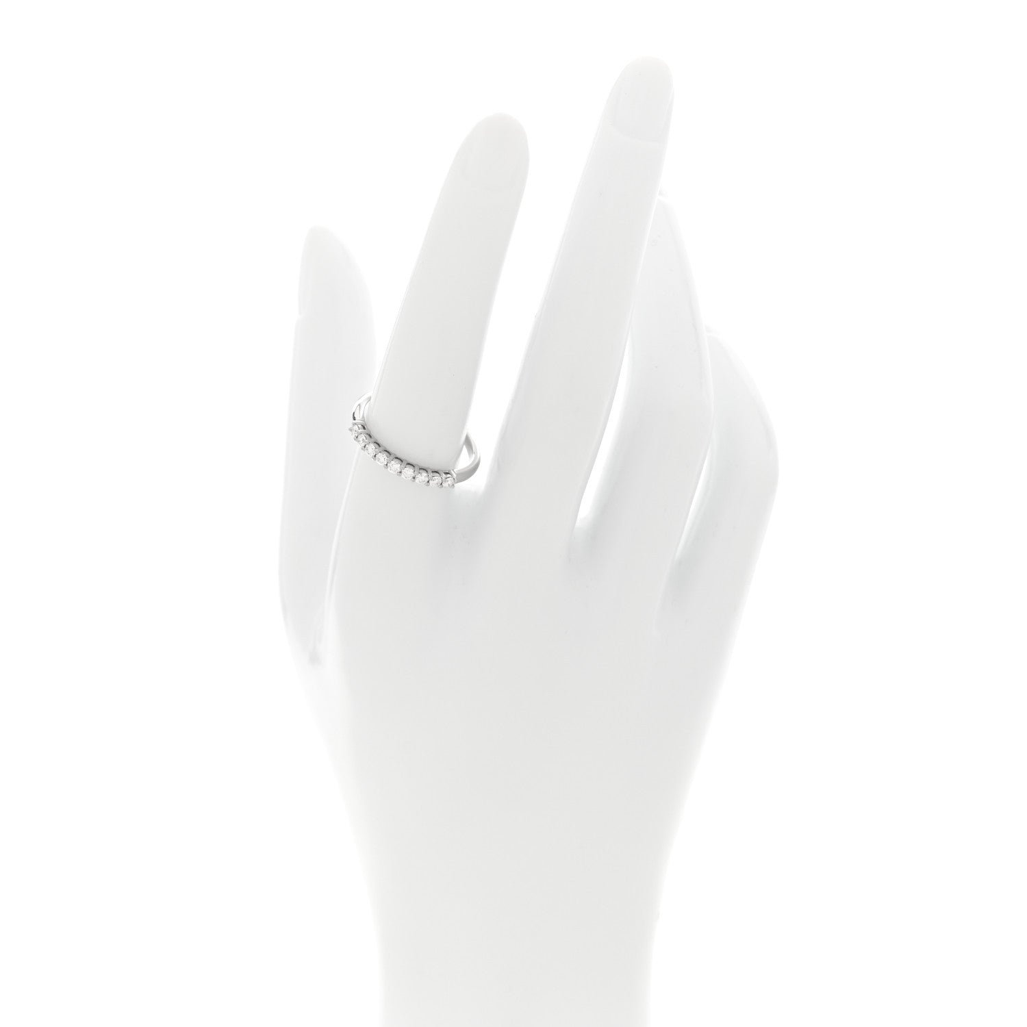 Tiffany Platinum Diamond .27ctw 2.2mm Half Circle Forever Band Ring 56 7.5 2 of 5