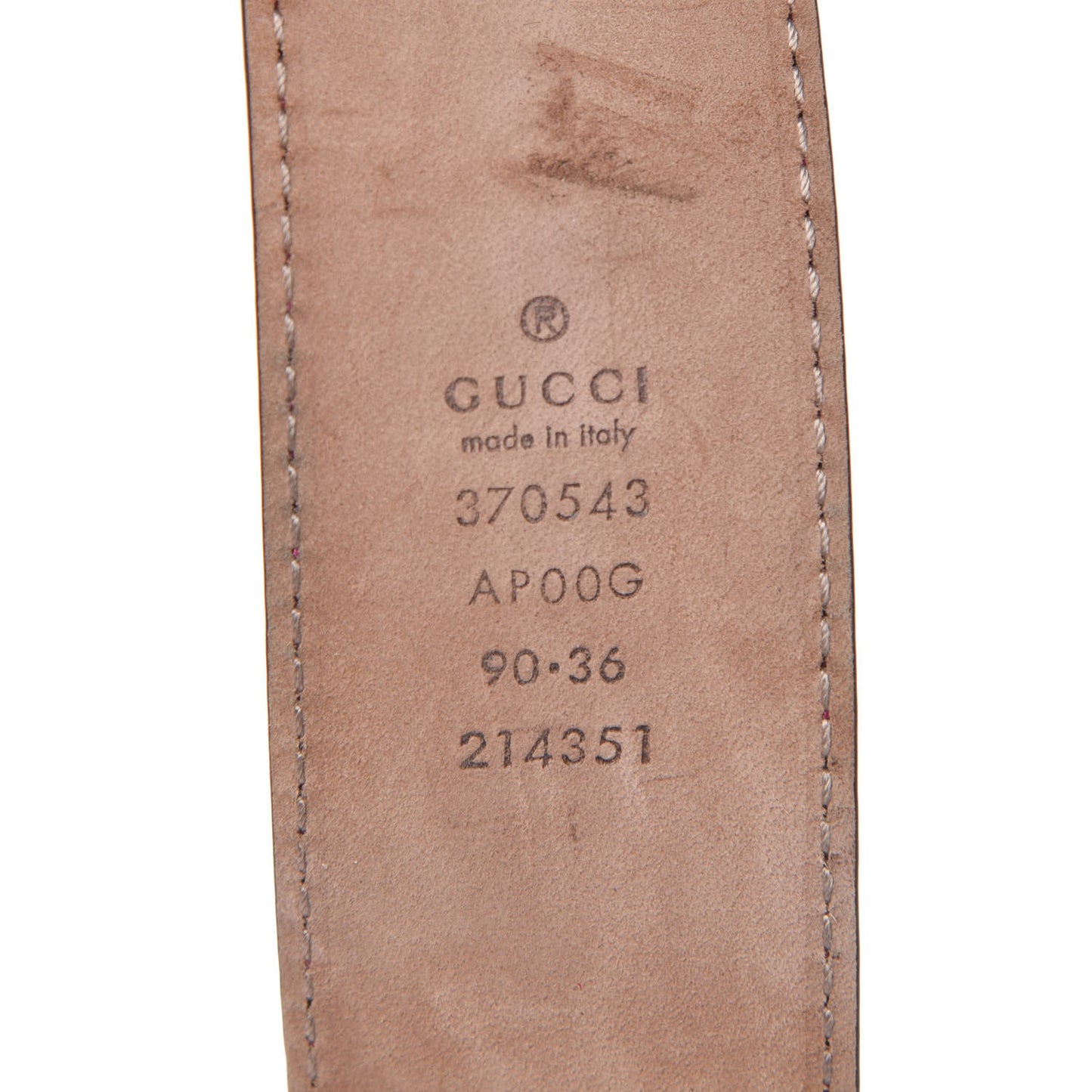 Moon Calfskin Interlocking G 37mm Belt 90 36 New Rosette
