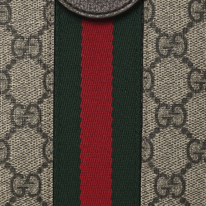 Gucci GG Supreme Monogram Web Mini Ophidia Round Shoulder Bag Brown 8 of 12