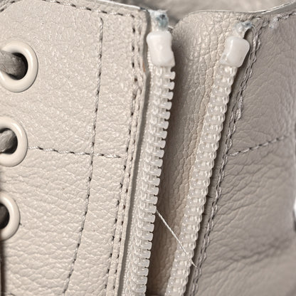 Jimmy Choo Grained Calfskin Crystal Embellished Cruz Combat Boots 36.5 White 7 of 8