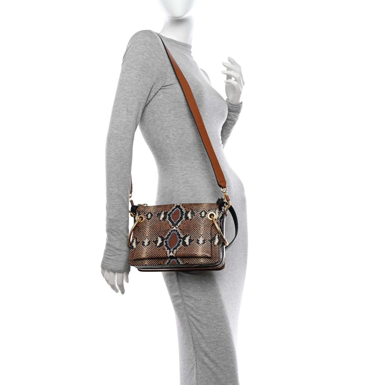 Chloe Calfskin Python Embossed Small Roy Bag Multicolor 2 of 11