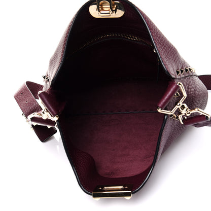 Valentino Garavani Pebbled Calfskin Small Rockstud Flip-Lock Messenger Bag Vinaccia 4 of 10