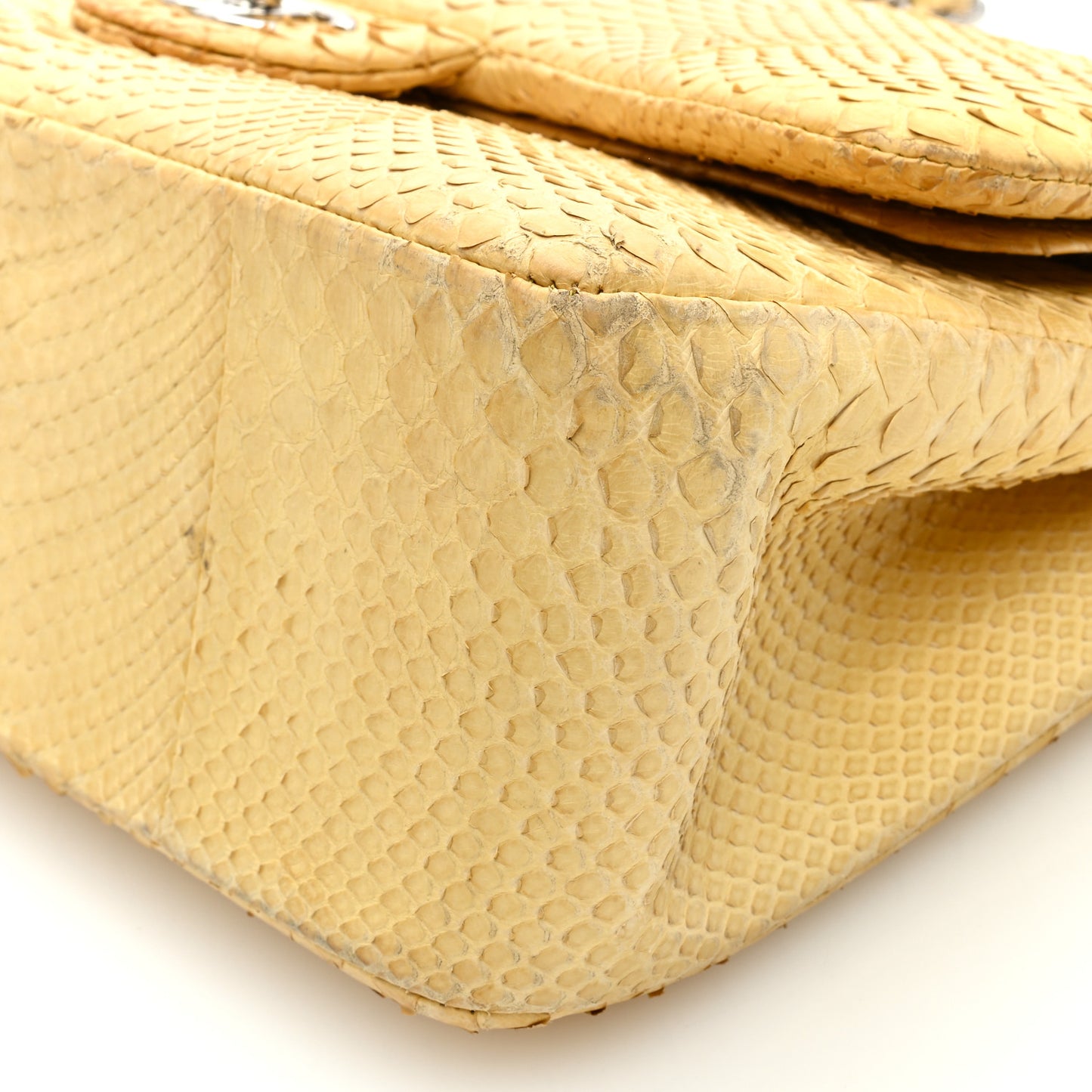 Snakeskin Jumbo Double Flap Yellow