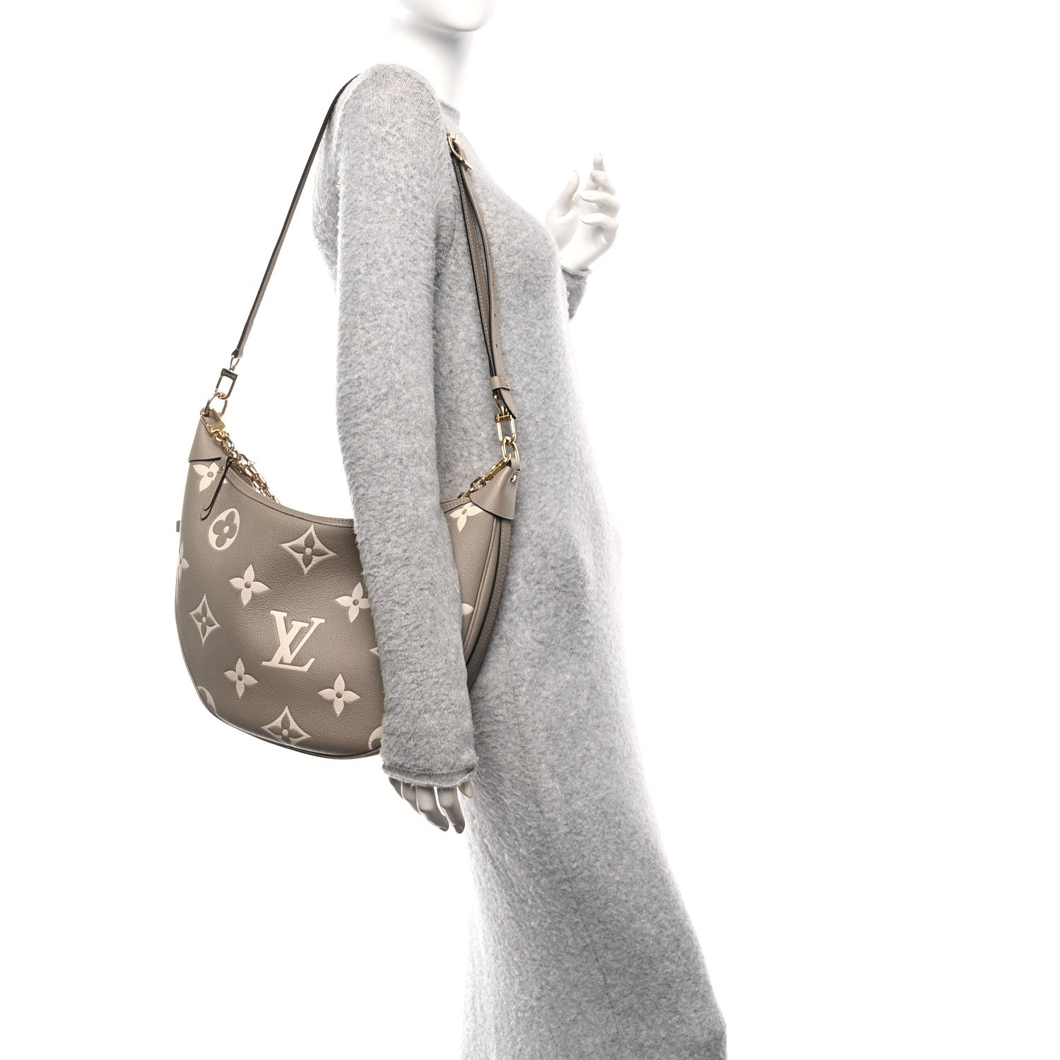 Louis Vuitton Empreinte Monogram Giant Loop Hobo Dove Gray Cream 2 of 10