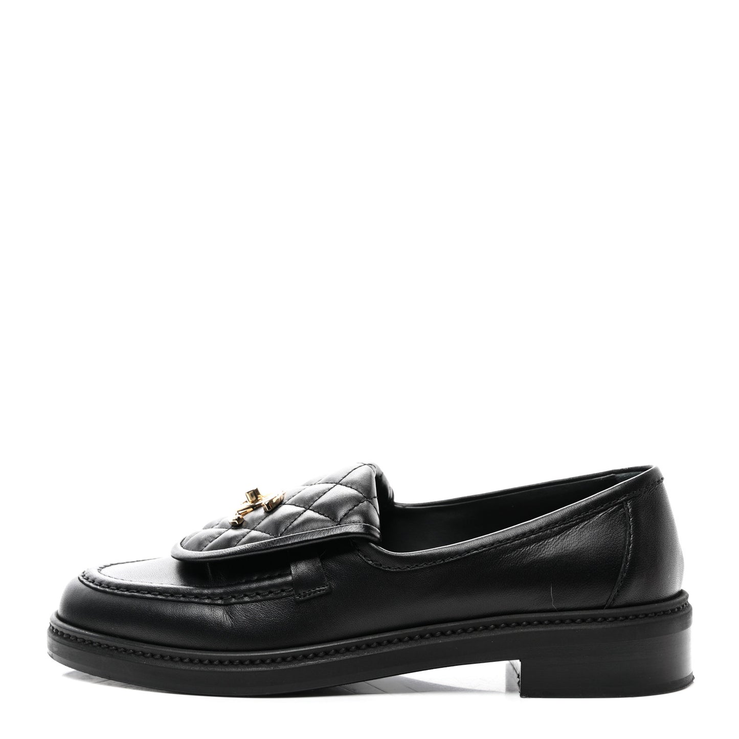 Lambskin Quilted CC Turnlock Loafers 39 Black
