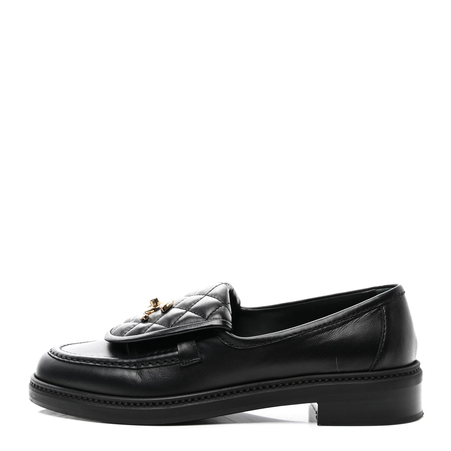 Chanel Lambskin Quilted CC Turnlock Loafers 39 Black 1 of 8