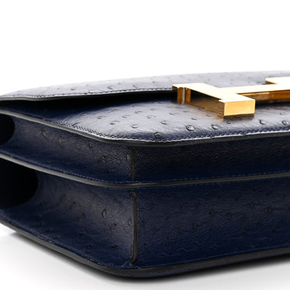 Hermes Ostrich Constance 24 Bleu De Malte 9 of 12