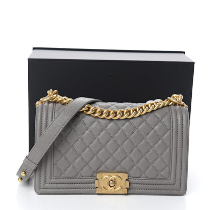 Chanel Caviar Quilted Medium Boy Flap Grey 10 of 10