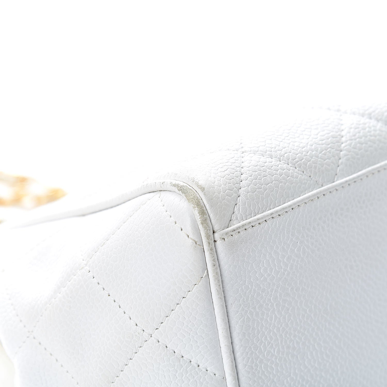 Chanel Caviar Quilted Shoulder Bag White 13 of 17