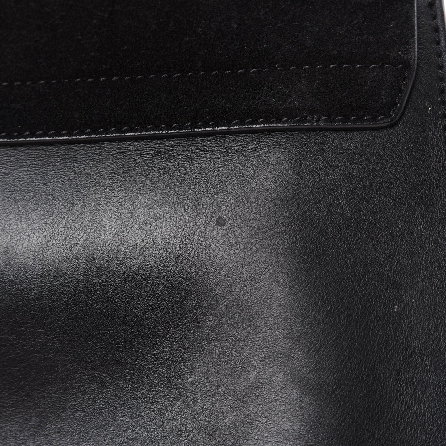 Suede Calfskin Medium Faye Shoulder Bag Black
