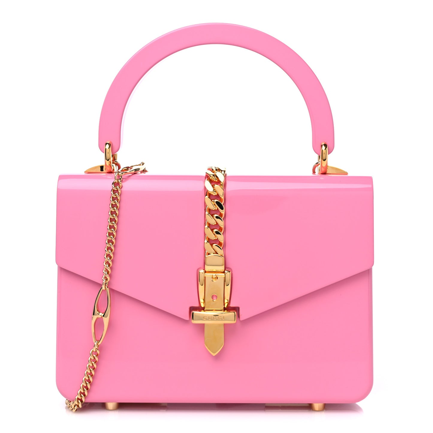 Plexiglass Mini Sylvie 1969 Top Handle Bag Pink