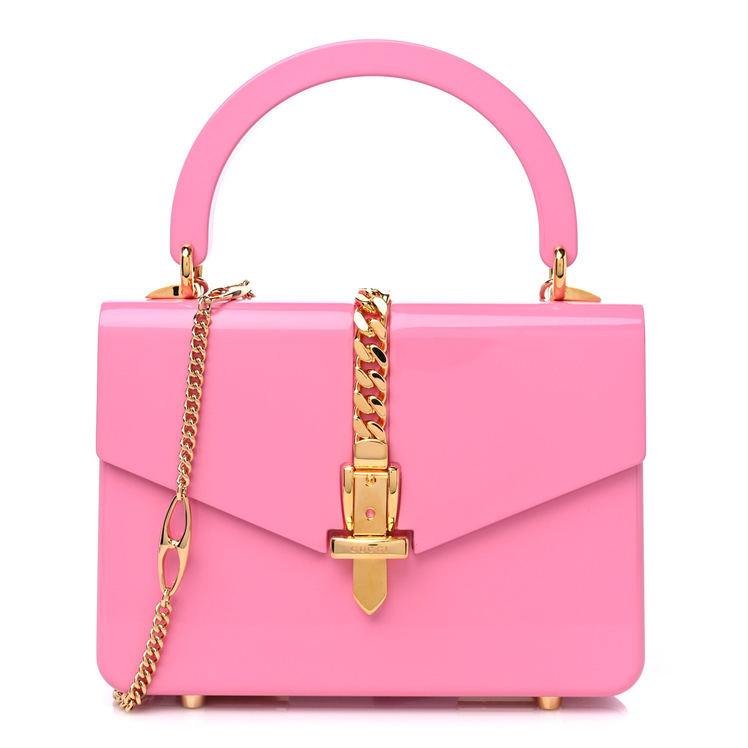 Gucci Plexiglass Mini Sylvie 1969 Top Handle Bag Pink 1 of 10