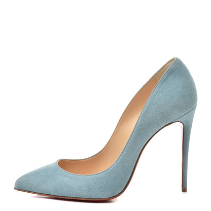 Christian Louboutin Veau Velours Pigalle Follies 100 Pumps 37 China Blue 1 of 10