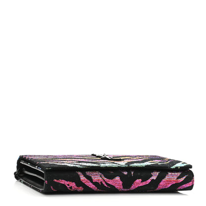 Saint Laurent Tiger Burnout Monogram Chain Wallet Multicolor 4 of 10