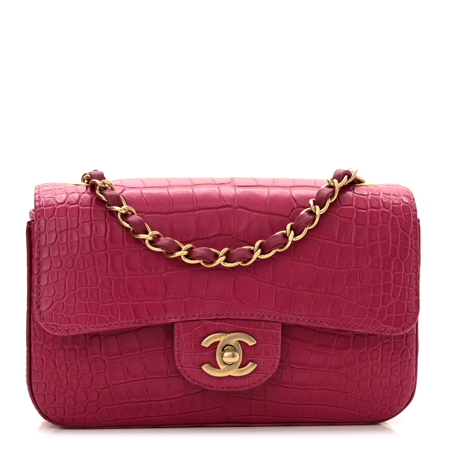Matte Alligator Mini Flap Pink