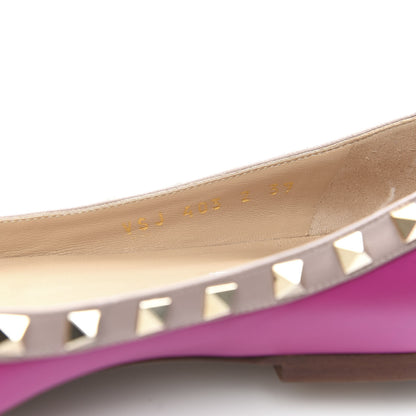 Valentino Garavani Calfskin Nappa Rockstud Ballerina Flats 39 Fuxia Poudre 8 of 12