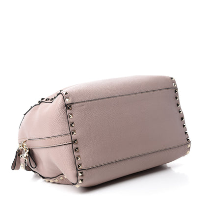 Valentino Garavani Pebbled Calfskin Rockstud Boston Duffle Bag Poudre 4 of 12