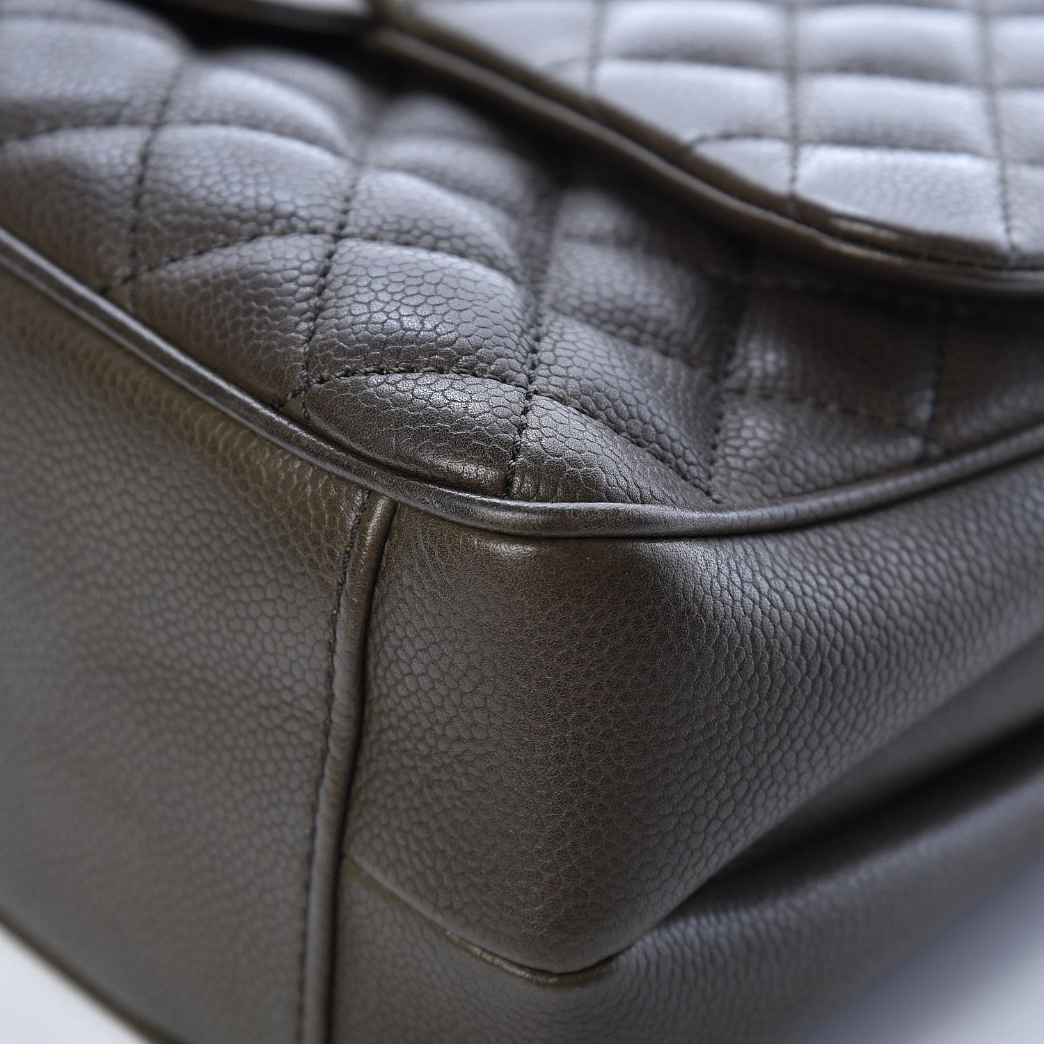 Chanel Caviar Quilted Medium Rock In Rome Single Flap Khaki 9 of 12