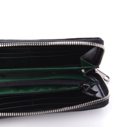 Gucci Calfskin G Rhombus Quilted Zip Around Wallet Black 5 of 9