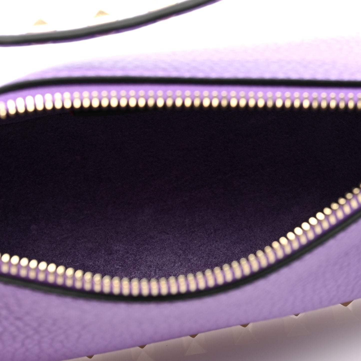 Pebbled Calfskin Small Rockstud Flip Lock Shoulder Bag Glicine