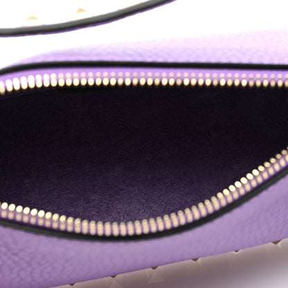 Valentino Garavani Pebbled Calfskin Small Rockstud Flip Lock Shoulder Bag Glicine 5 of 8
