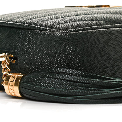Saint Laurent Grain De Poudre Matelasse Monogram Mini Lou Camera Bag New Vert Fonce 8 of 10
