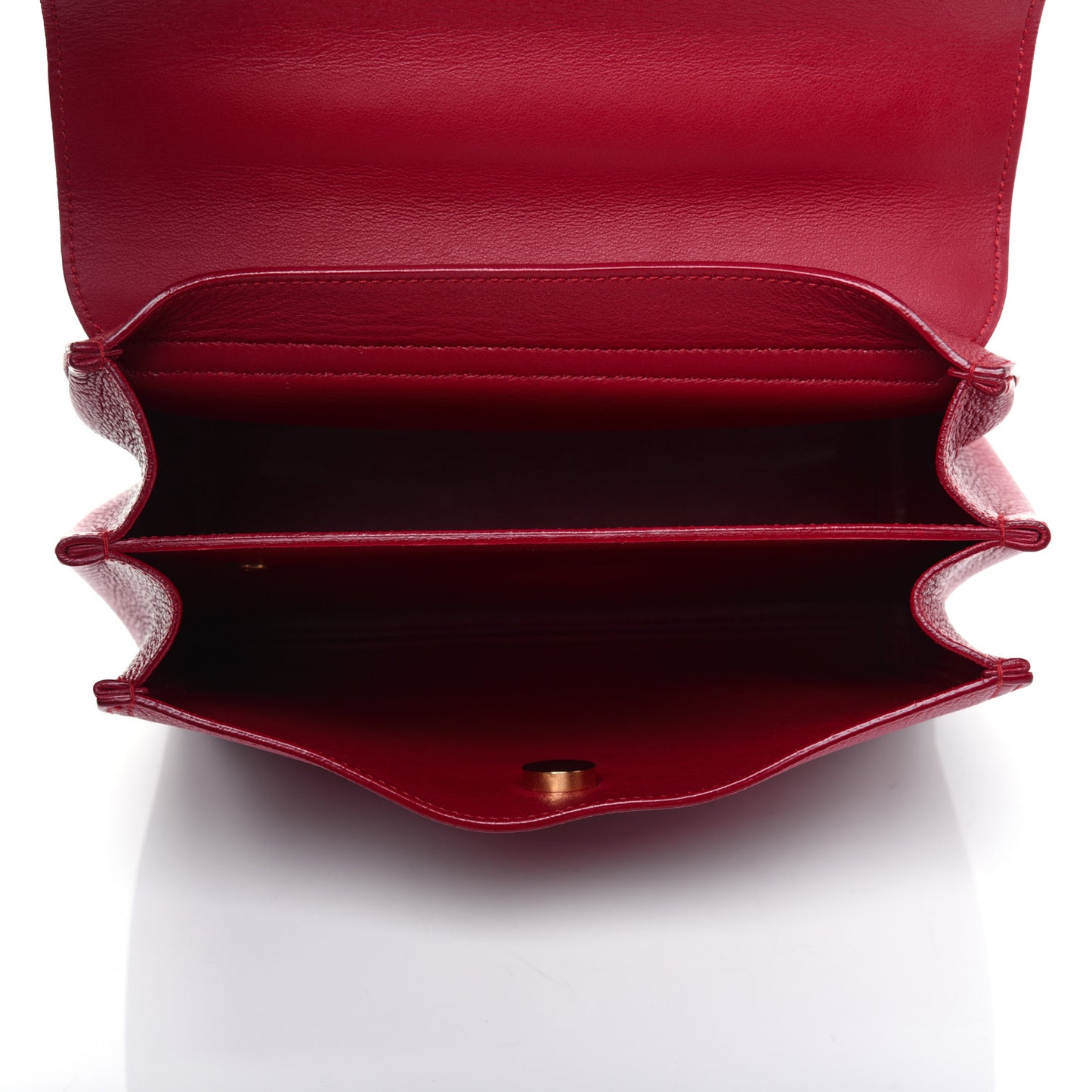 Grained Calfskin Small Moujik Top Handle Bag Red