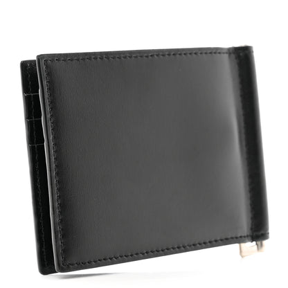 Saint Laurent Shiny Calfskin Tiny Cassandre Bill Clip Wallet Black 3 of 7
