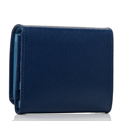 Prada Vitello Move Bi-Color Tri-Fold Compact Wallet Bluette Astrale 3 of 6