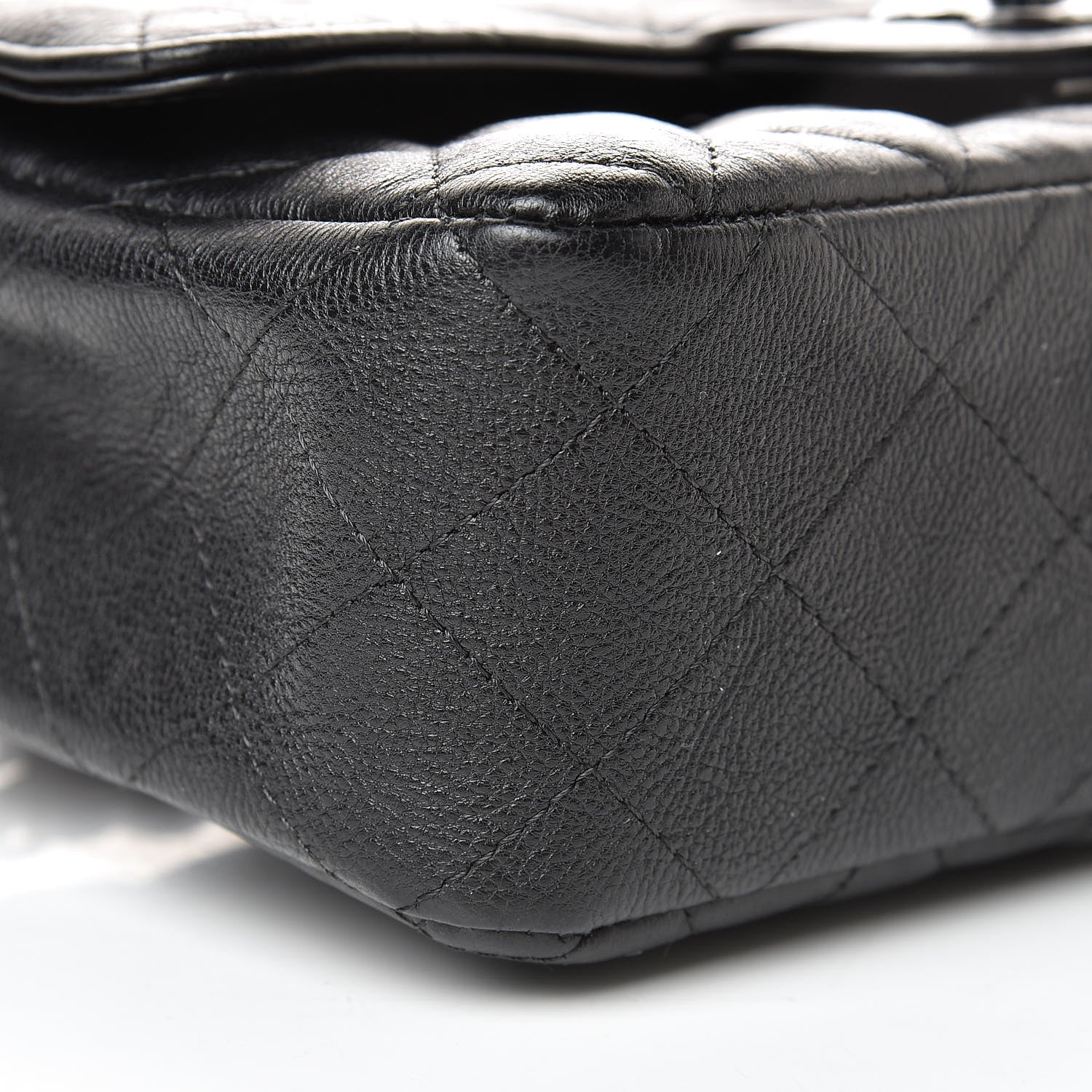 Chanel Crumpled Calfskin Quilted Mini Rectangular Flap So Black 9 of 11