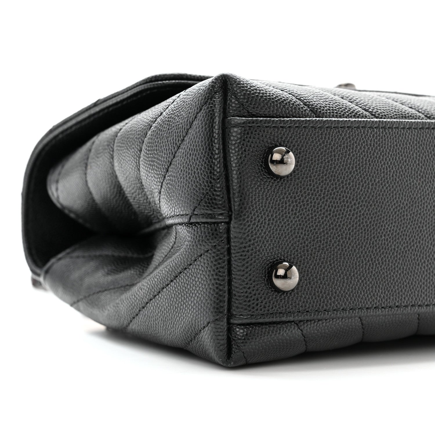 Chanel Caviar Chevron Quilted Mini Coco Handle Flap So Black 9 of 11