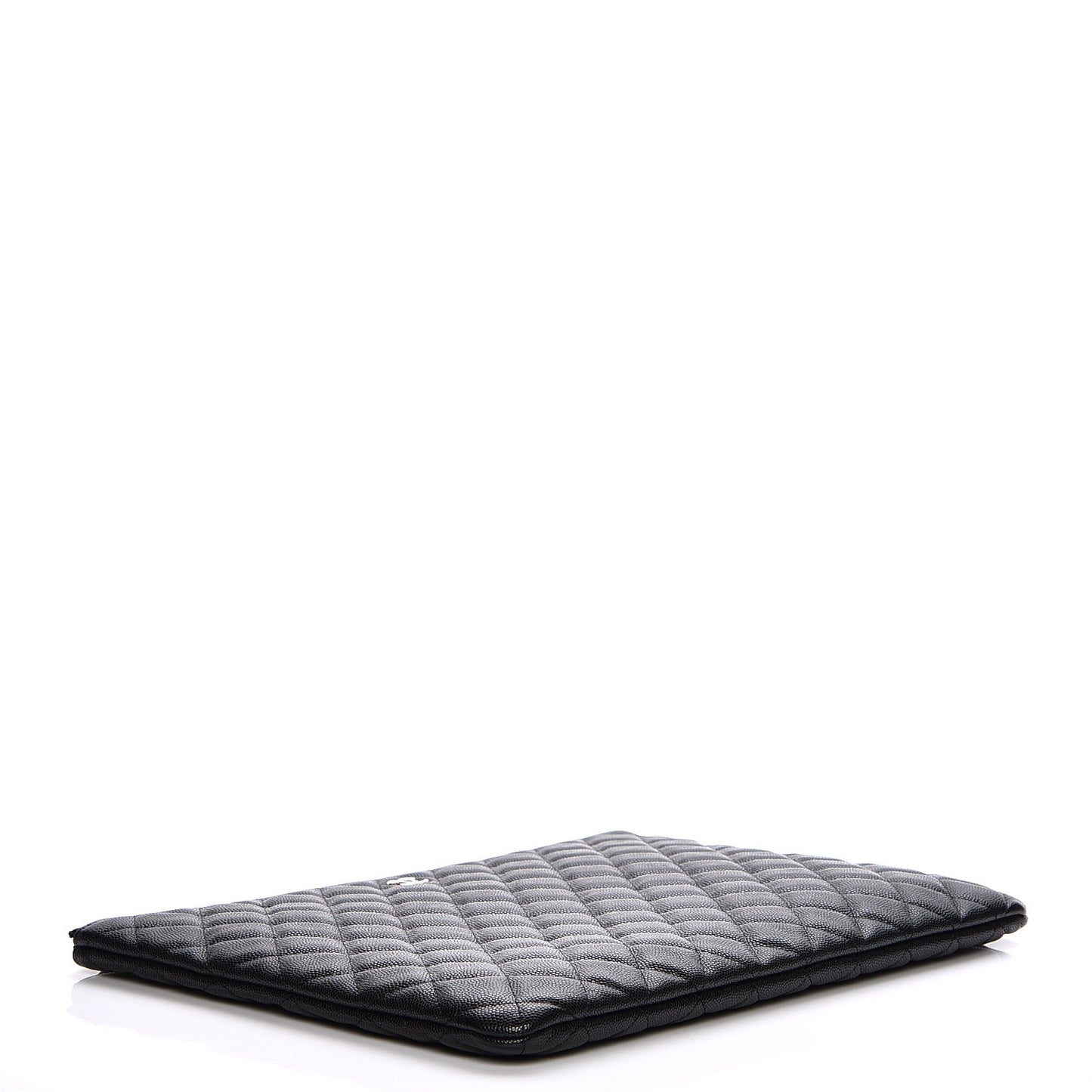 Caviar Quilted Large Cosmetic Case Black