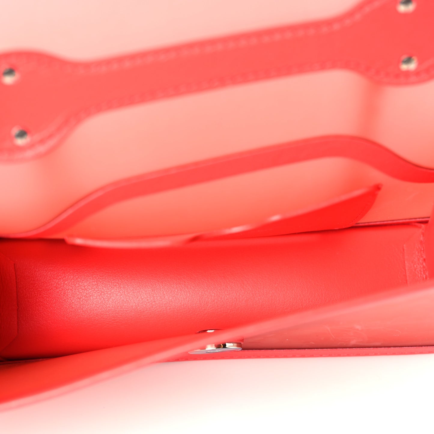 Calfskin Polyurethane Jeweled Knuckle Satchel Red