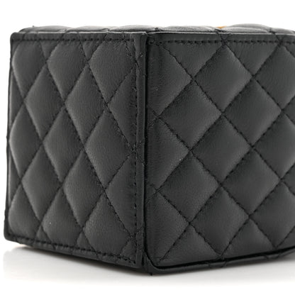 Chanel Calfskin Quilted Mini Drawstring Bucket Bag Black 9 of 10
