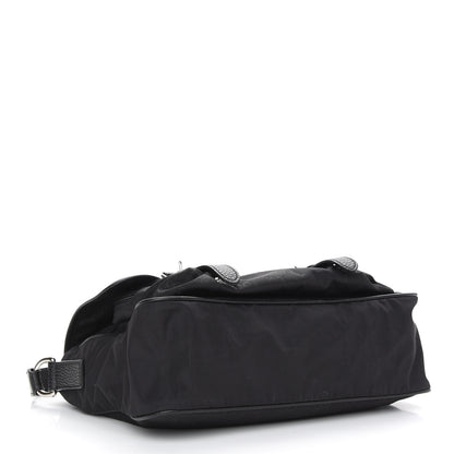 Gucci Nylon Monogram Double Buckle Flap Messenger Bag Black 4 of 9