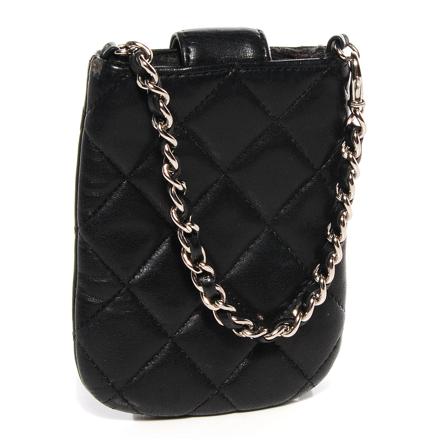 Lambskin Quilted Phone Case Black