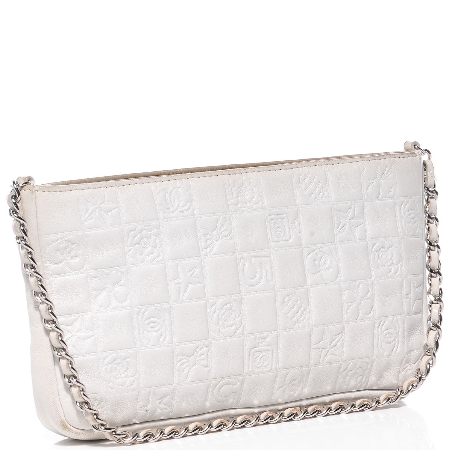 Chanel Lambskin Precious Symbols Pochette White 3 of 7