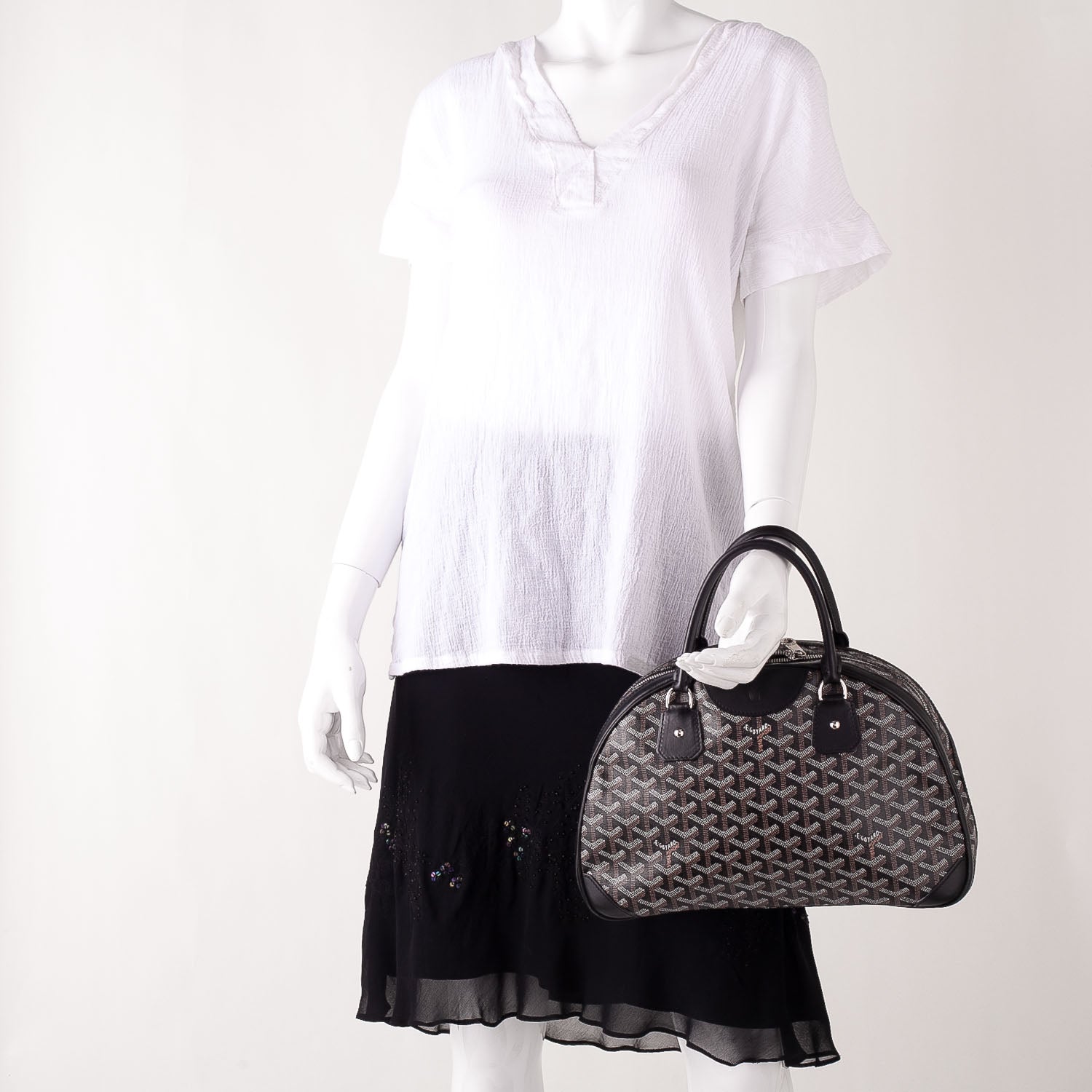 Goyard Goyardine Saint Jeanne MM Bowler Black 2 of 7