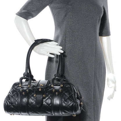 Burberry Calfskin Quilted Manor Satchel Black 2 of 8